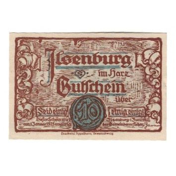 Banknote, Germany, Ilsenburg Gemeinde, 10 Pfennig, personnage, 1923, 1923-01-01