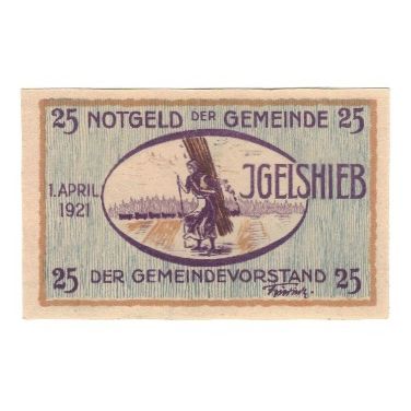 Banknote, Germany, Igelshieb Gemeinde, 25 Pfennig, personnage, 1921, 1921-04-01