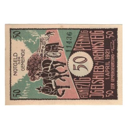 Banknote, Germany, Igelshieb Gemeinde, 50 Pfennig, personnage, 1921, 1921-04-01