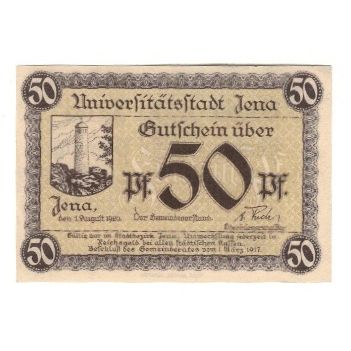 Banknote, Germany, Jena Stadt, 50 Pfennig, Texte, 1917, 1917-03-01, AU(55-58)