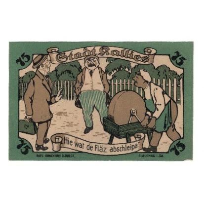 Banknote, Germany, Kallies Stadt, 75 Pfennig, personnage, 1924, 1924-02-02