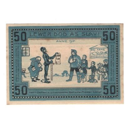 Banknote, Germany, Kellinghusen Stadt, 50 Pfennig, personnage, 1921, AU(55-58)