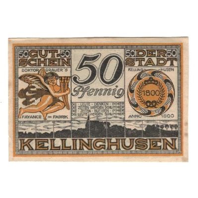 Banknote, Germany, Kellinghusen Stadt, 50 Pfennig, château, 1921, AU(55-58)
