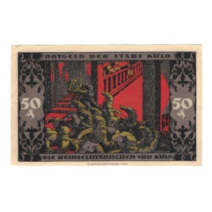 Banknote, Germany, Köln Stadt, 50 Pfennig, personnage, 1922, 1922-08-15