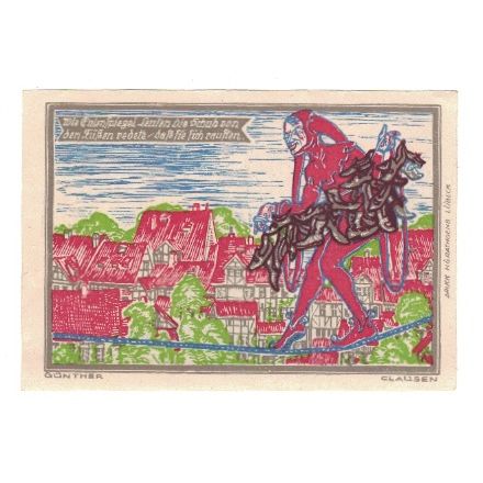 Banknote, Germany, Kneitlingen Gemeinde, 75 Pfennig, personnage, 1921
