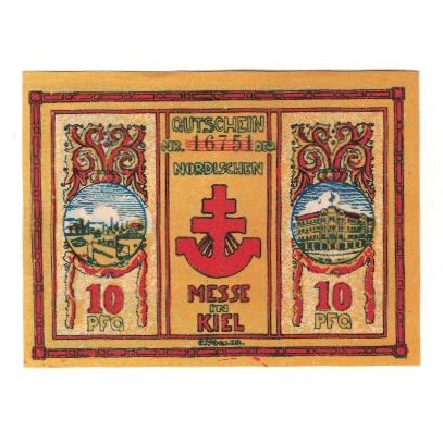Banknote, Germany, Kiel Nordische Messe, 10 Pfennig, Texte, 1921, 1921-09-18