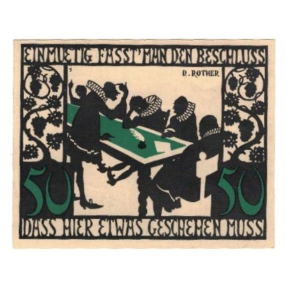Billet, Allemagne, Kitzingen Stadt, 50 Pfennig, personnage 1, 1921, 1921-03-01
