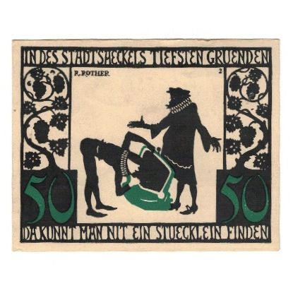 Banknote, Germany, Kitzingen Stadt, 50 Pfennig, personnage 2, 1921, 1921-03-01