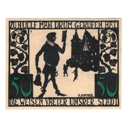 Billet, Allemagne, Kitzingen Stadt, 50 Pfennig, personnage 3, 1921, 1921-03-01