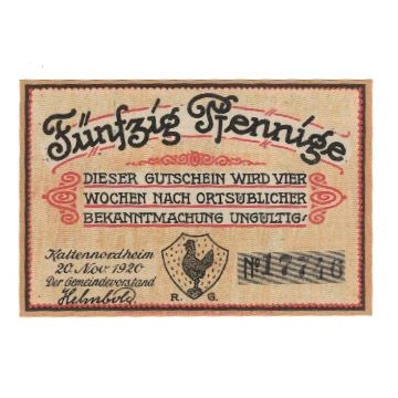 Banknote, Germany, Kaltennordheim Gemeinde, 50 Pfennig, paysage, 1920