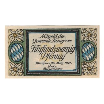 Banknote, Germany, Königssee Gemeinde, 25 Pfennig, paysage, 1921, 1921-03-26