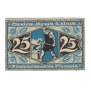 Banknote, Germany, Lebus Sparkasse des Kreises Lebus in Seelow, 25 Pfennig