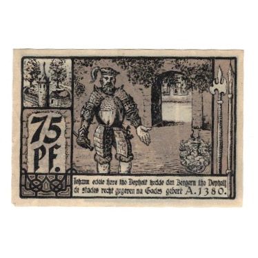 Banknote, Germany, Diepholz Flecken, 75 Pfennig, personnage, 1921, 1921-07-18
