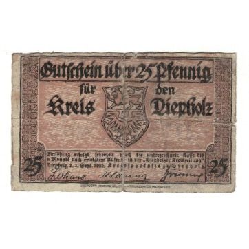 Banknote, Germany, Diepholz Flecken, 25 Pfennig, Maison, 1920, 1920-09-01