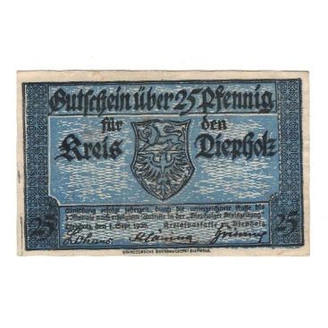 Banknote, Germany, Diepholz Flecken, 25 Pfennig, maison 1, 1920, 1920-09-01