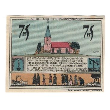 Banknote, Germany, Diepholz Flecken, 75 Pfennig, Eglise, 1921, 1921-08-15