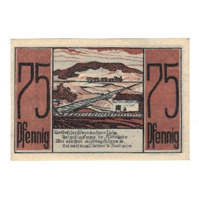 Banknote, Germany, Medebach Stadt, 75 Pfennig, paysage, 1921, 1921-09-02