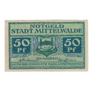 Banknote, Germany, Mittelwalde Stadt, 50 Pfennig, paysage, undated (1920)