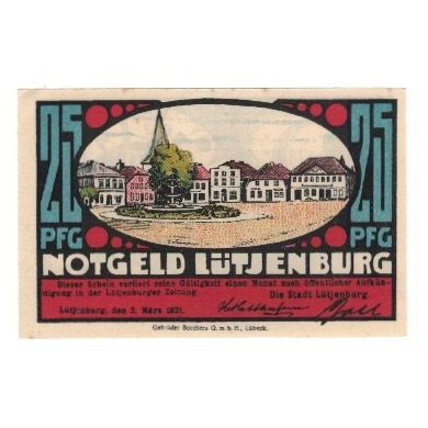 Banknote, Germany, Lütjenburg Stadt, 25 Pfennig, Batiment, 1921, 1921-03-02