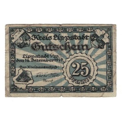 Banknote, Germany, Lippstadt Kreis, 25 Pfennig, bateau, 1920, 1920-09-10