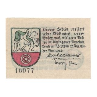 Banknote, Germany, Lorch Stadt, 25 Pfennig, personnage, 1920, 1920-08-20
