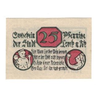Banknote, Germany, Lorch Stadt, 25 Pfennig, personnage, 1920, 1920-08-20