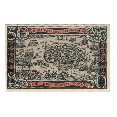 Banknote, Germany, Lingen Stadt, 50 Pfennig, Bataille, AU(55-58), Mehl:803.1