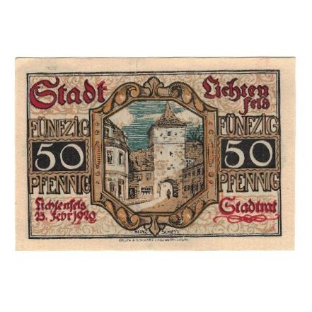 Banknote, Germany, Lichtenfels a. Main Stadt, 50 Pfennig, Fleurs, 1920