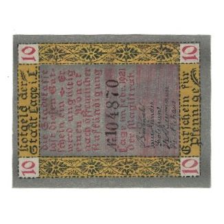 Banknote, Germany, Lage Stadt, 10 Pfennig, personnage 1, 1921, AU(55-58)