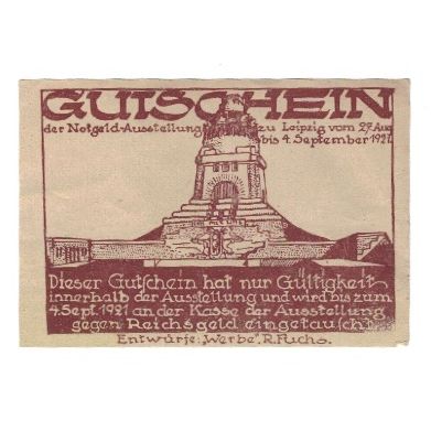 Banknote, Germany, Leipzig Notgeld-Ausstellung, 50 Pfennig, personnage, 1921