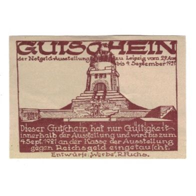 Banconote, Germania, Leipzig Notgeld-Ausstellung, 50 Pfennig, personnage 1