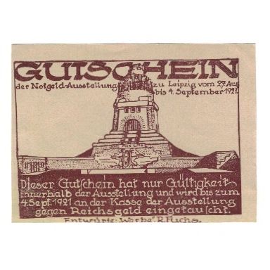 Banknote, Germany, Leipzig Notgeld-Ausstellung, 50 Pfennig, batiment 1, 1921