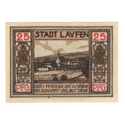 Banknote, Germany, Laufen Stadt, 25 Pfennig, paysage, 1920, 1920-10-20