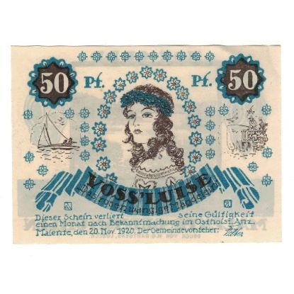 Banknote, Germany, Malente-Gremsmühlen Germeinde, 50 Pfennig, paysage, 1920