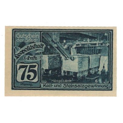 Banknote, Germany, Leopoldshall Stadt, 75 Pfennig, personnage, 1921, 1921-07-25