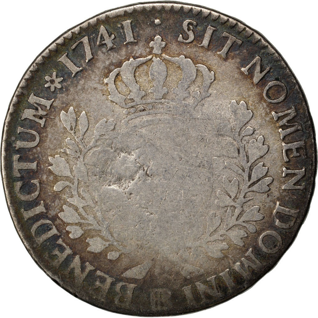 Francia, Louis XV, 1/2 ECU, 44 Sols, 1/2 Écu au bandeau, 1741, Strasbourg