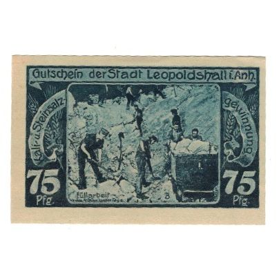 Banknote, Germany, Leopoldshall Stadt, 75 Pfennig, personnage 1, 1921