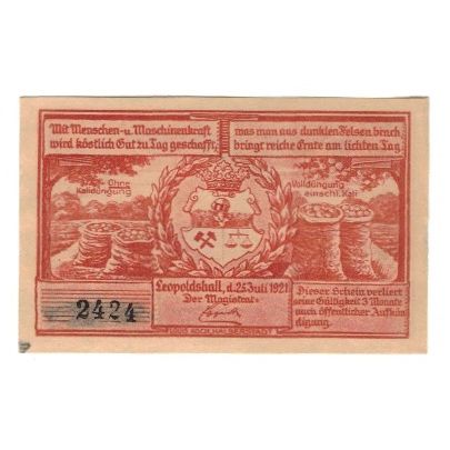 Banknote, Germany, Leopoldshall Stadt, 25 Pfennig, machine, 1921, 1921-07-25