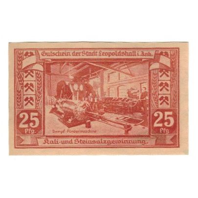 Banknote, Germany, Leopoldshall Stadt, 25 Pfennig, machine, 1921, 1921-07-25