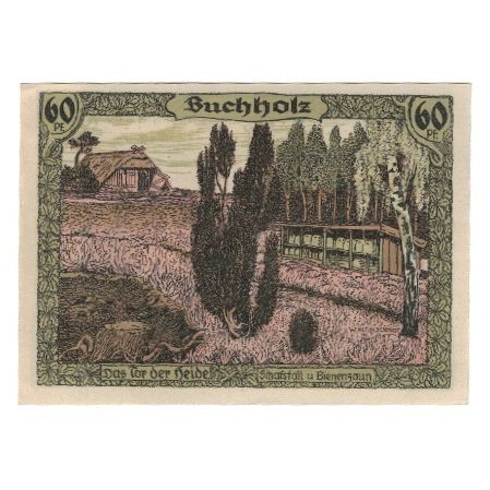 Banknote, Germany, Lüneburger Heide, 60 Pfennig, paysage, 1921, AU(55-58)