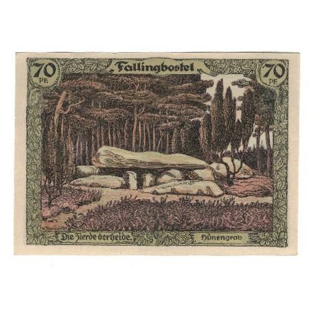 Banknote, Germany, Lüneburger Heide, 70 Pfennig, paysage, 1921, AU(55-58)