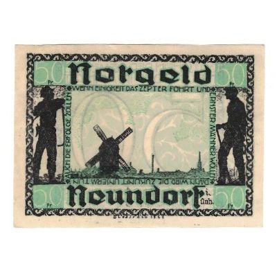 Banknote, Germany, Neundorf Gemeinde, 50 Pfennig, moulin, 1921, 1921-09-01