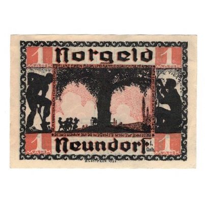 Banknote, Germany, Neundorf Gemeinde, 1 Mark, arbre, 1921, 1921-09-01
