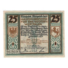 Banknote, Germany, Arnsberg Handelskammer für das südöstliche Westfalen, 25