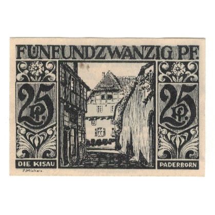Banknote, Germany, Paderborn Stadt, 25 Pfennig, ruelle, 1921, 1921-11-10