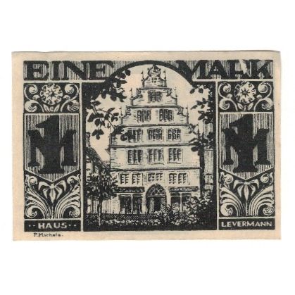 Geldschein, Deutschland, Paderborn Stadt, 1 Mark, Batiment, 1921, 1921-11-10