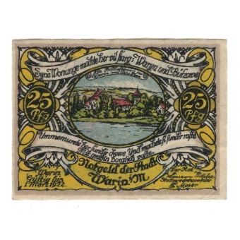 Banknote, Germany, Warin Stadt, 25 Pfennig, valeur faciale, 1922, 1922-03-01