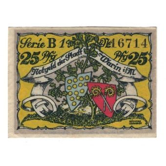 Banknote, Germany, Warin Stadt, 25 Pfennig, valeur faciale, 1922, 1922-03-01