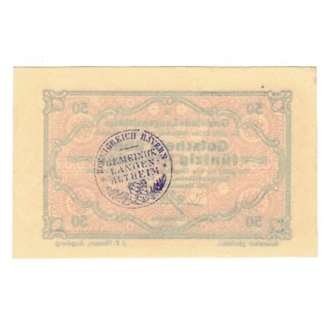 Banknote, Germany, Langenaltheim Gemeinde, 50 Pfennig, N.D, 1921, 1921-02-27