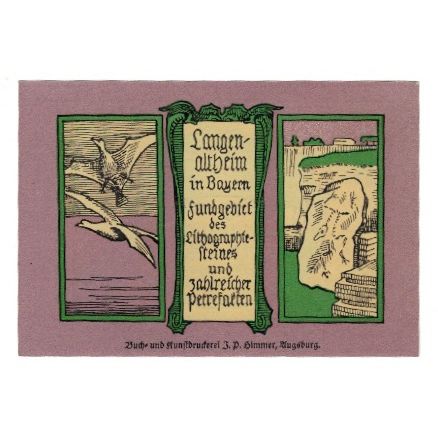 Banknote, Germany, Langenaltheim Gemeinde, 50 Pfennig, oiseaux, 1920